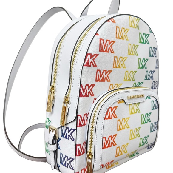 Michael Kors Erin Jaycee Medium Backpack School Bag Pride Rainbow MK Signature - Picture 6 of 7
